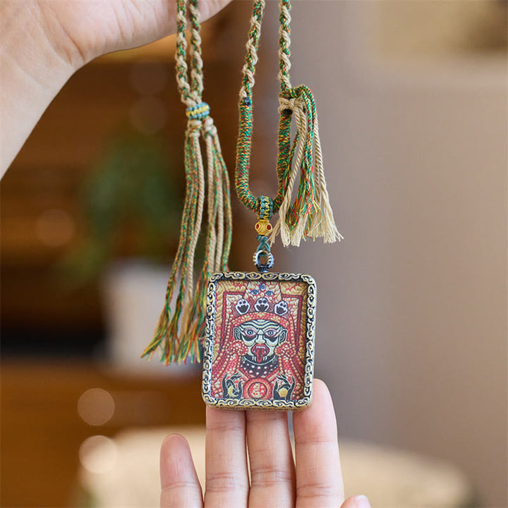 Buddha Stones Zakiram Goddess of Wealth Ghau Prayer Box Koi Fish Wealth Necklace Pendant