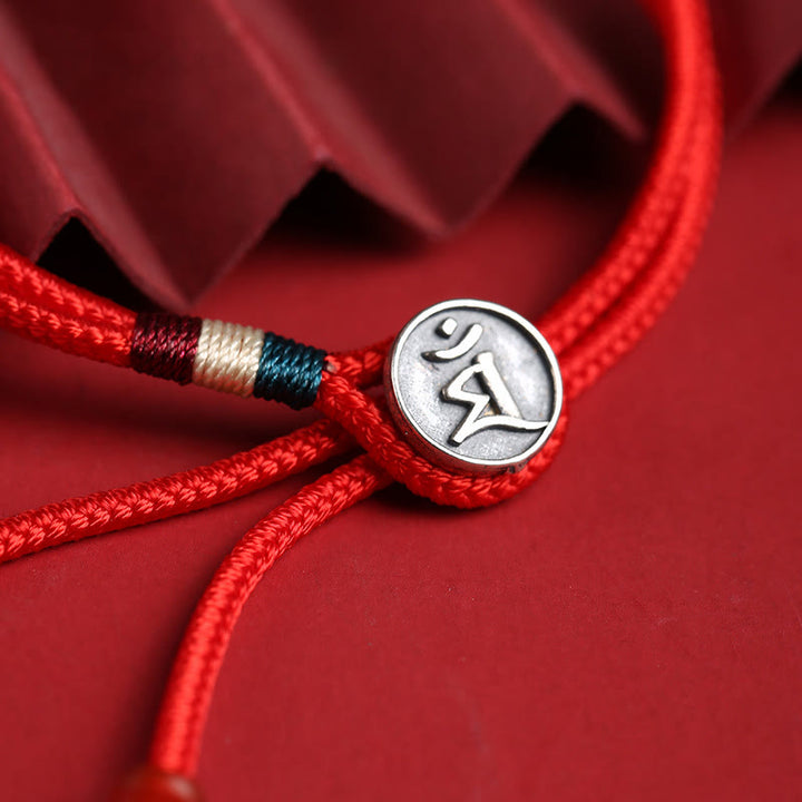 Buddha Stones 925 Sterling Silver Chinese Zodiac Luck Braided Red String Double Layer Bracelet