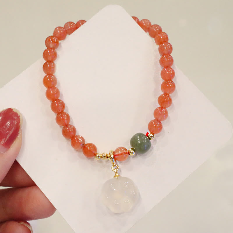 Buddha Stones Red Agate Chalcedony Cat Paw Jade Confidence Bracelet