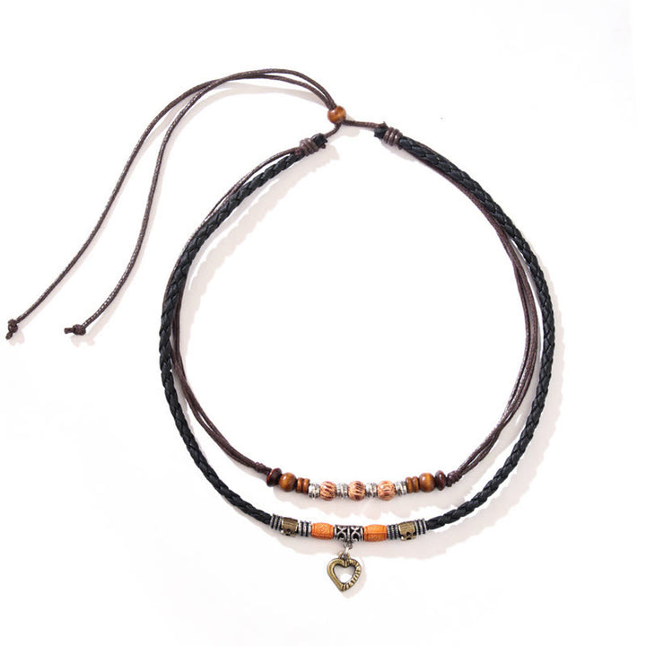 Buddha Stones Love Heart Pattern Bead Healing Necklace Pendant Bracelet