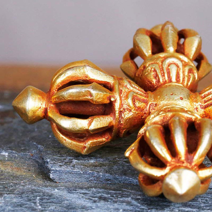 Nepal Handmade 9 Prong Double Dorje Copper Spiritual Power Vajra