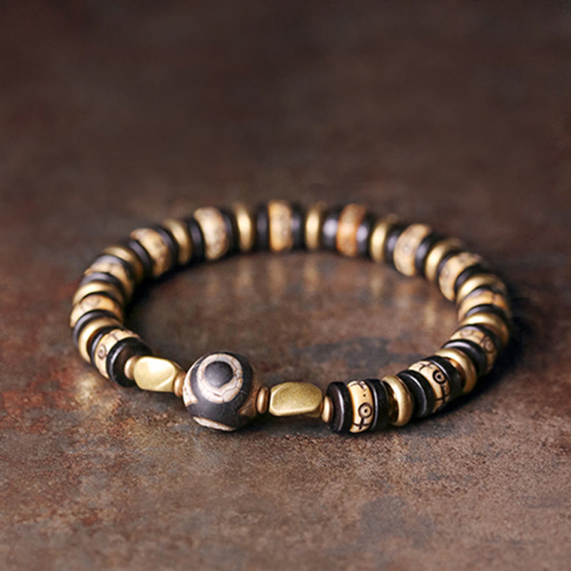 Tibetan Yak Bone Ebony Wood Strength Bracelet