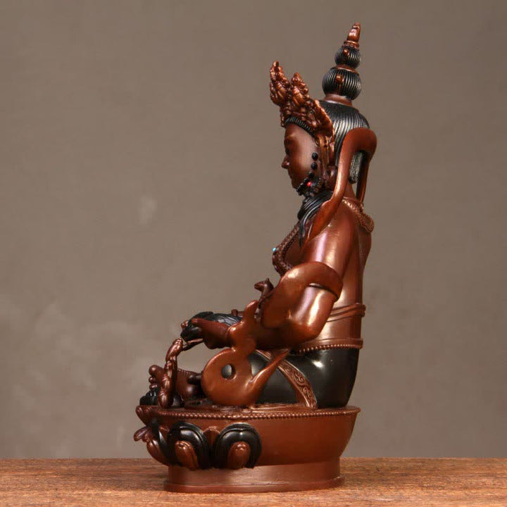 Yellow Jambhala Bodhisattva Figurine Compassion Copper Statue Home Office Decoration