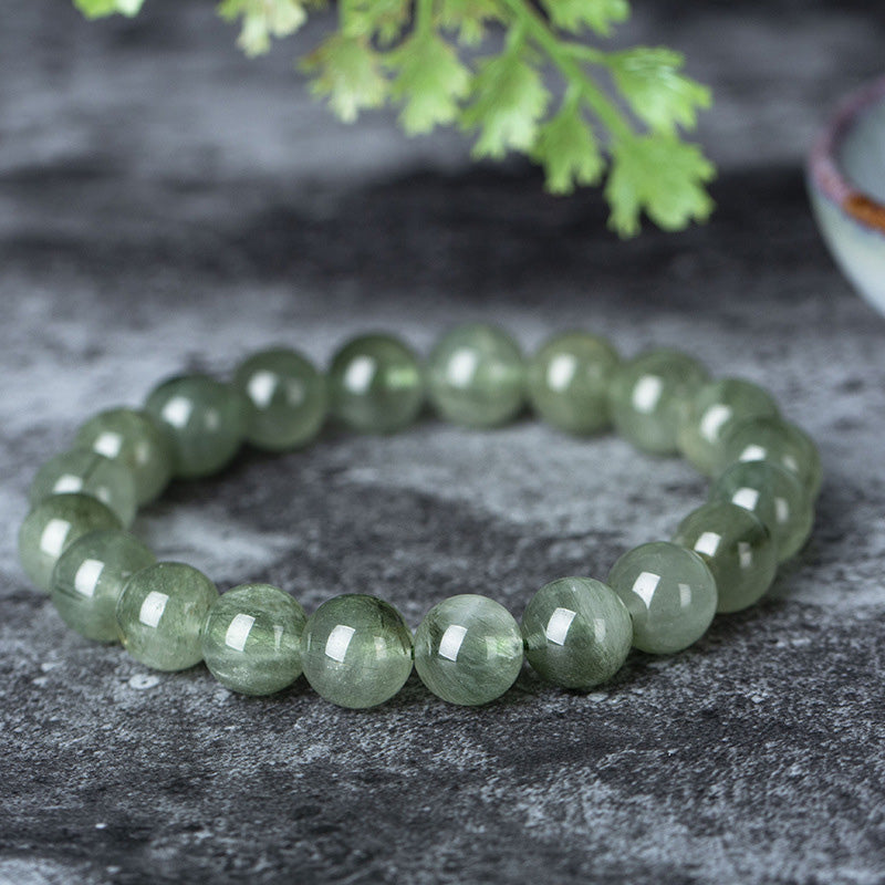 Buddha Stones Natural Green Crystal Blessing Wealth Bracelet