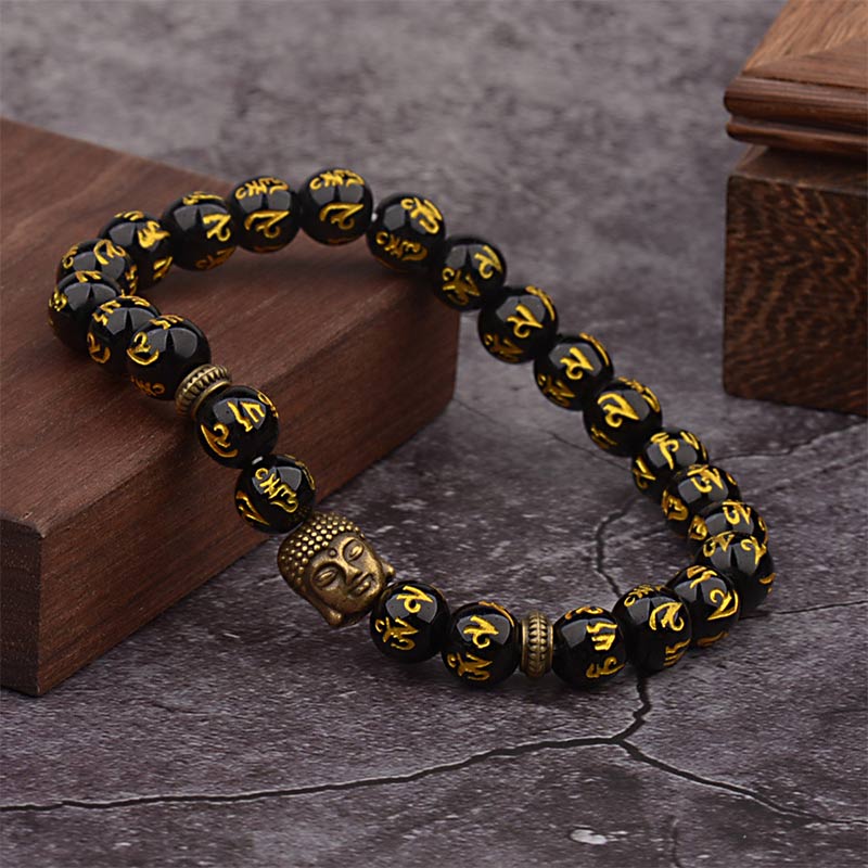 Buddha Stones Tibetan Buddha Mantra Amulet Bracelet