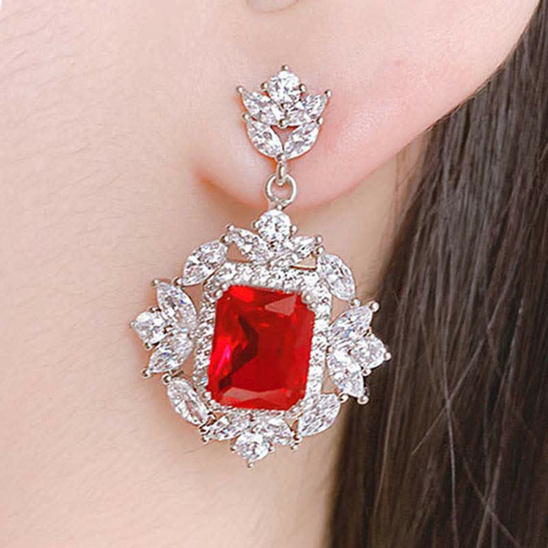 Emerald Crystal Red Corundum Confidence Courage Ring Earrings Necklace Pendant