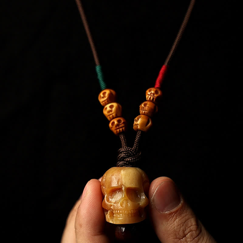 Buddha Stones Tibetan Camel Bone Skull The Lord of the Corpse Forest Protection Necklace Pendant