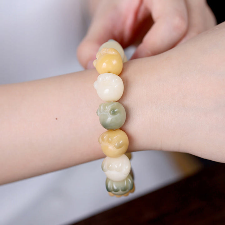 Buddha Stones Multilayered Bodhi Seed Cute Cat Paw Calm Harmony Bracelet