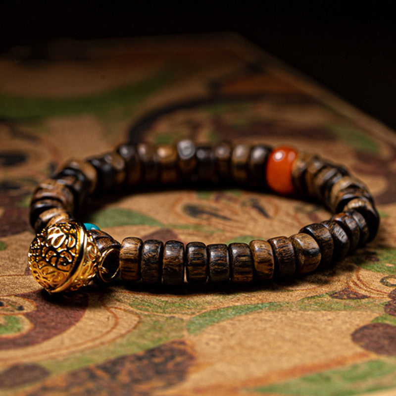 Agarwood Red Agate Turquoise Balance Strength Bracelet