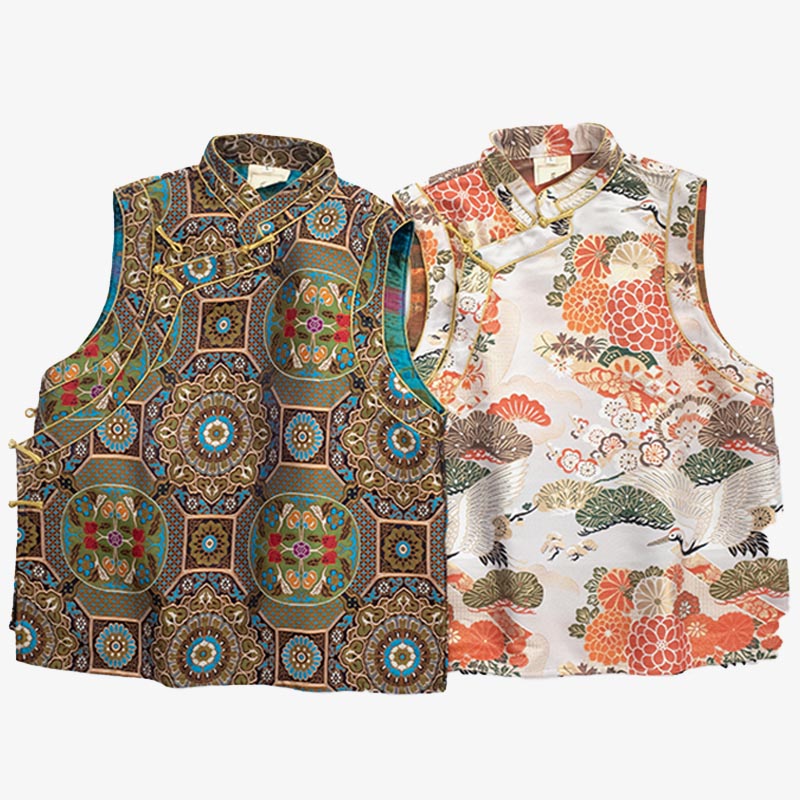 Buddha Stones Tibetan Waistcoat Clothing Lhasa Improved Chinese Mandarin Vest Men Clothing