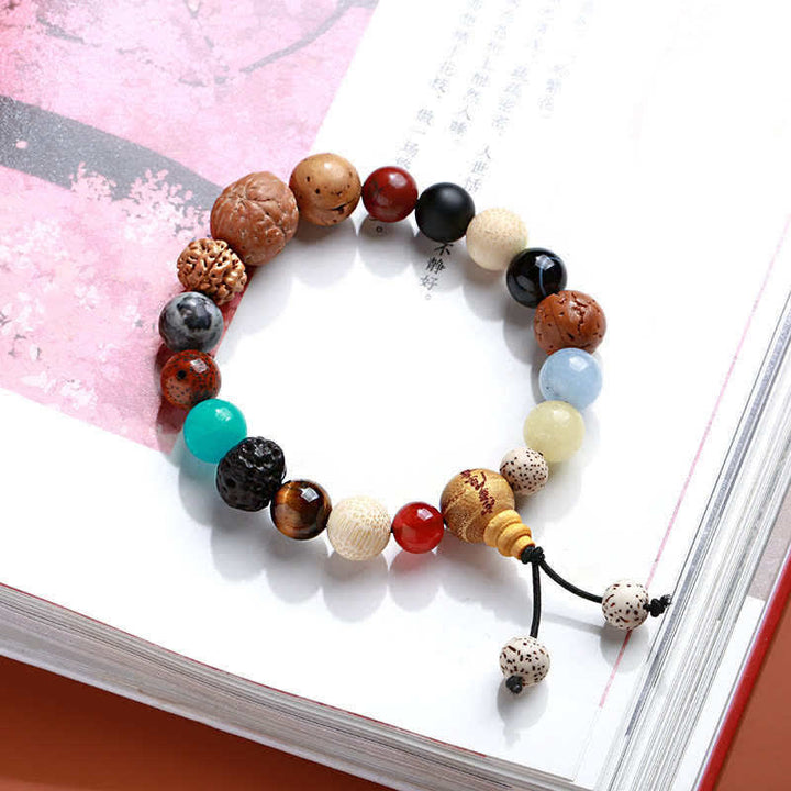 Buddha Stones Bodhi Seed Agate Wisdom Harmony Wrist Mala Bracelet