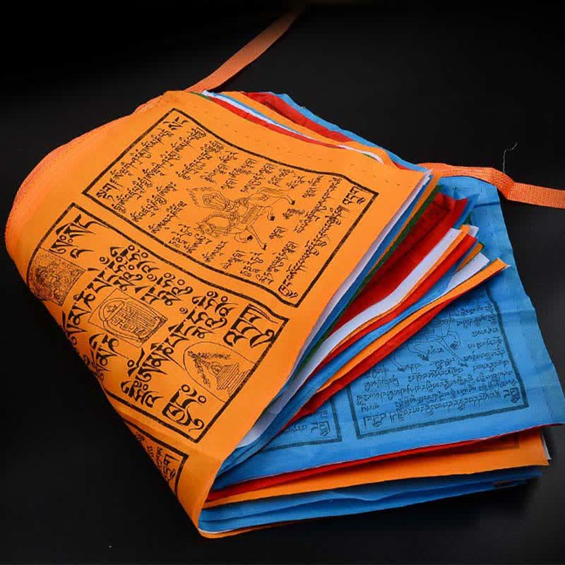 Tibetan 5 Colors Silk Windhorse Auspicious Outdoor 25 Pcs Prayer Flag