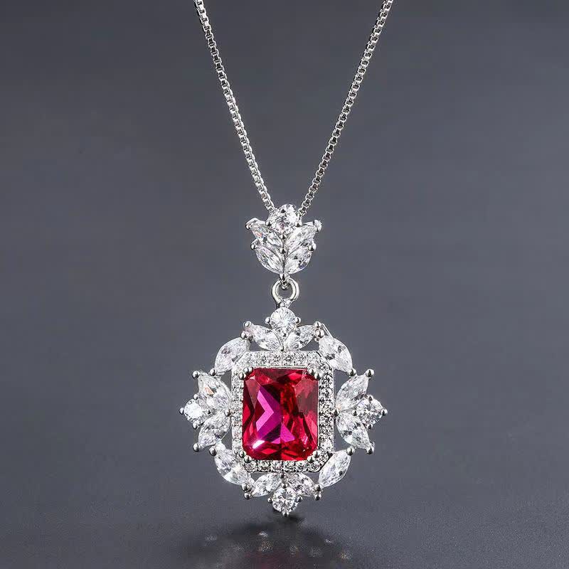 Emerald Crystal Red Corundum Confidence Courage Ring Earrings Necklace Pendant