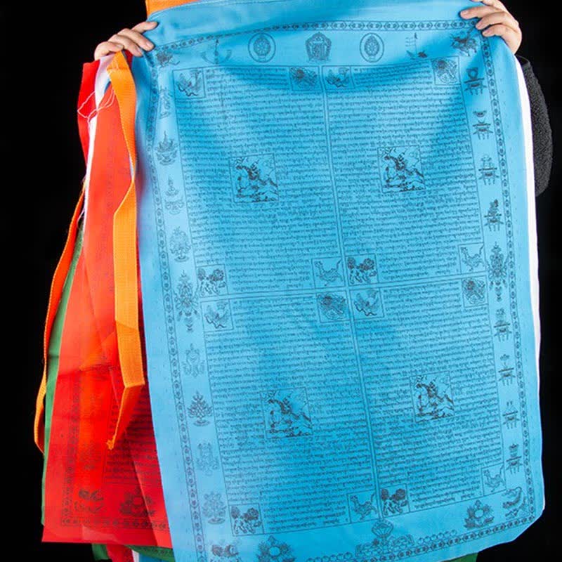 Tibetan 5 Colors Windhorse Happiness Auspicious Outdoor Prayer Flag