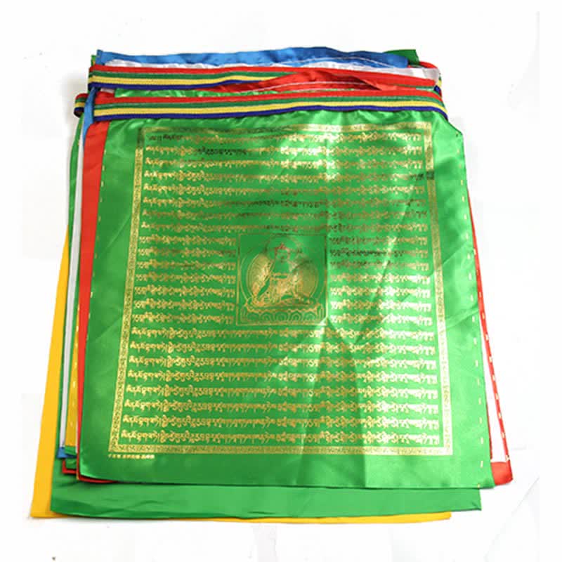 Tibetan 5 Colors Windhorse Buddha Scriptures Auspicious Outdoor Prayer Flag