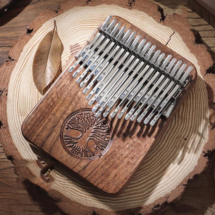 Kalimba 34 Keys Thumb Piano Tree of Life Design Portable Finger Marimba Piano