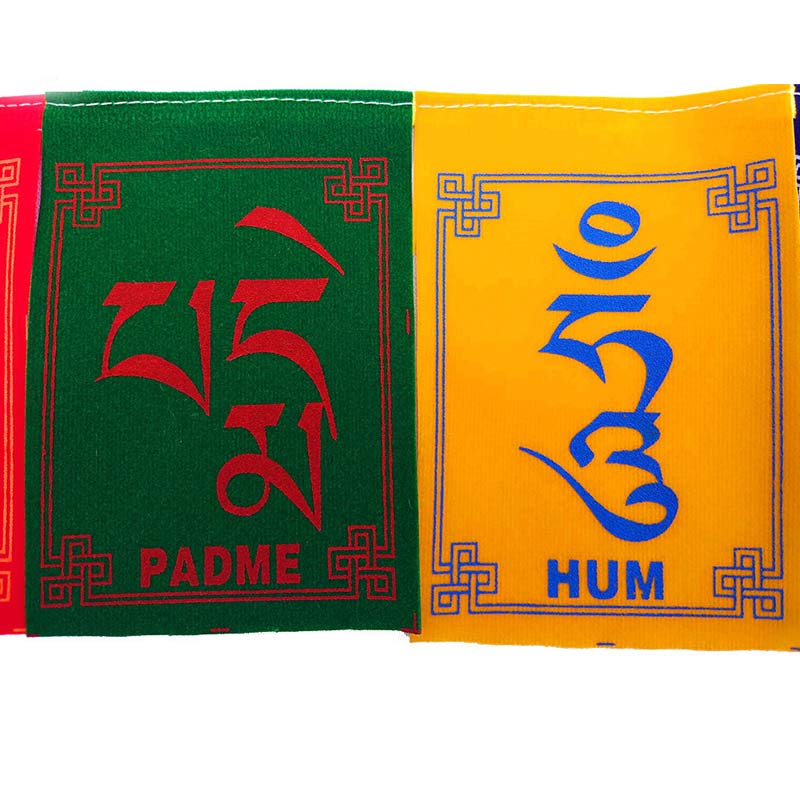 Tibetan Blessing Windhorse Om Mani Padme Hum Outdoor Car Prayer Flag Decoration