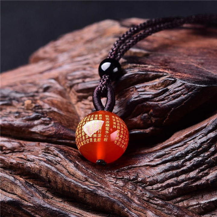 Buddha Stones Tibetan Buddhism Ancient Heart Sutra Necklace