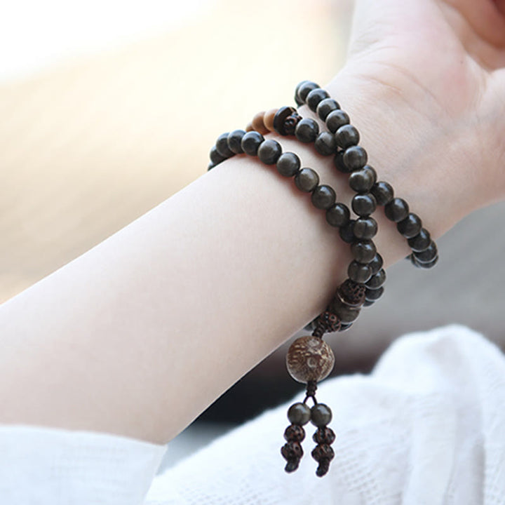 Tibetan Sandalwood Protection Charm Mala Bracelet