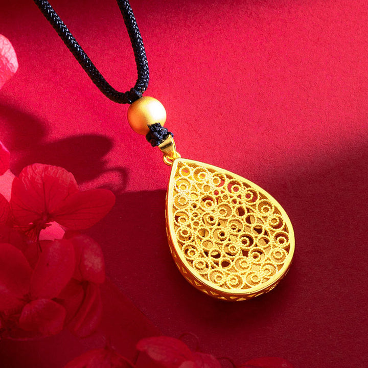 Buddha Stones Koi Fish Lotus Flower Leaf Copper Luck Necklace Pendant