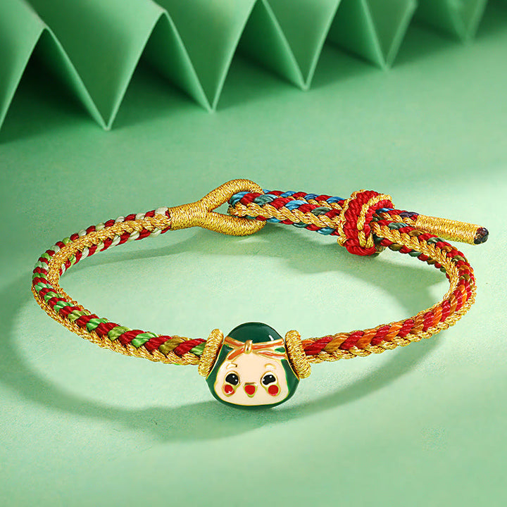 Buddha Stones Cute Zongzi Pattern Luck Colorful Handcrafted Eight Thread Peace Knot Bracelet