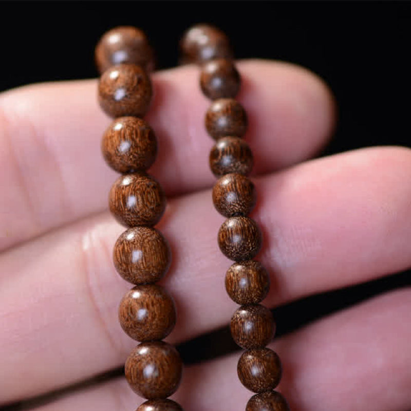 Buddha Stones 108 Mala Beads Rosewood Jade Calm Bracelet