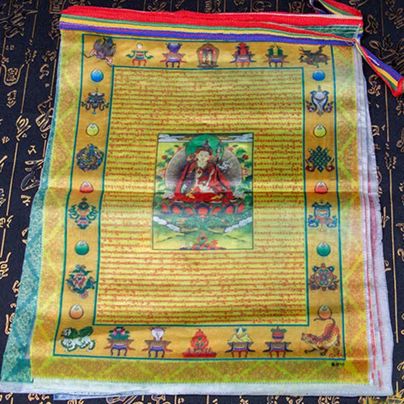 Tibetan 5 Colors Windhorse Buddha Tara Scriptures Healing Auspicious Outdoor Prayer Flag