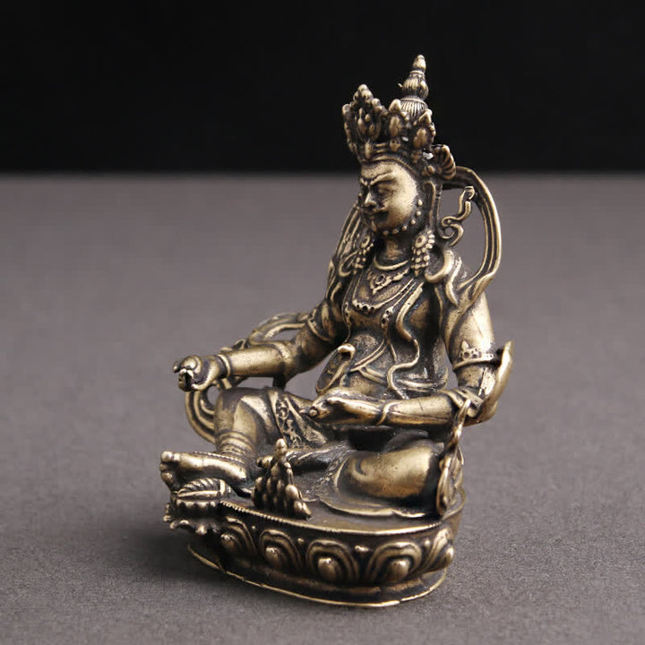 Yellow Jambhala Bodhisattva Figurine Serenity Copper Statue Decoration