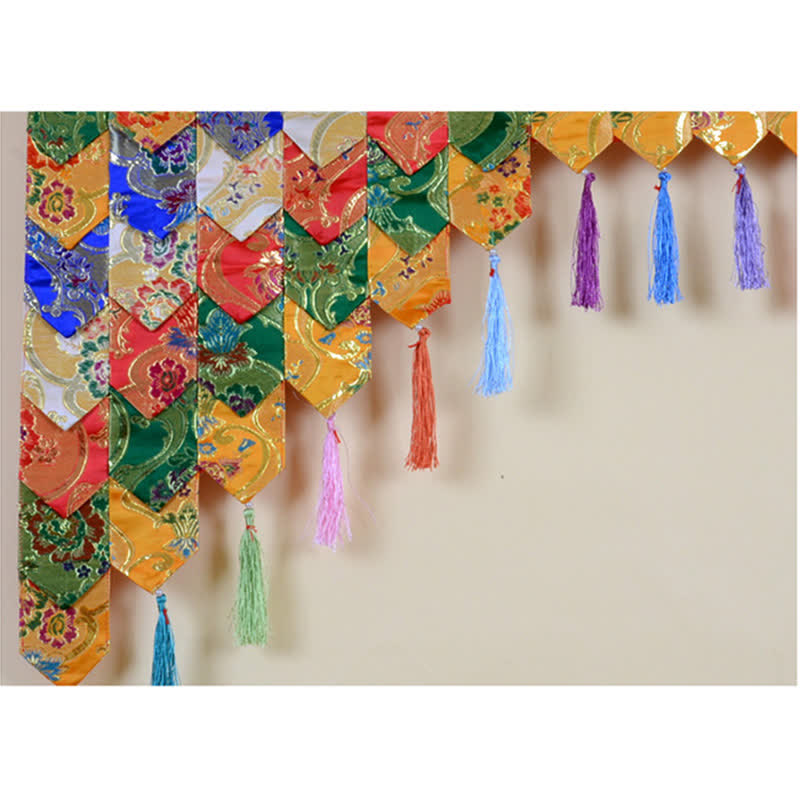 Tibetan Five Colors Hanging Curtain Prayer Altar Healing Meditation Curtain