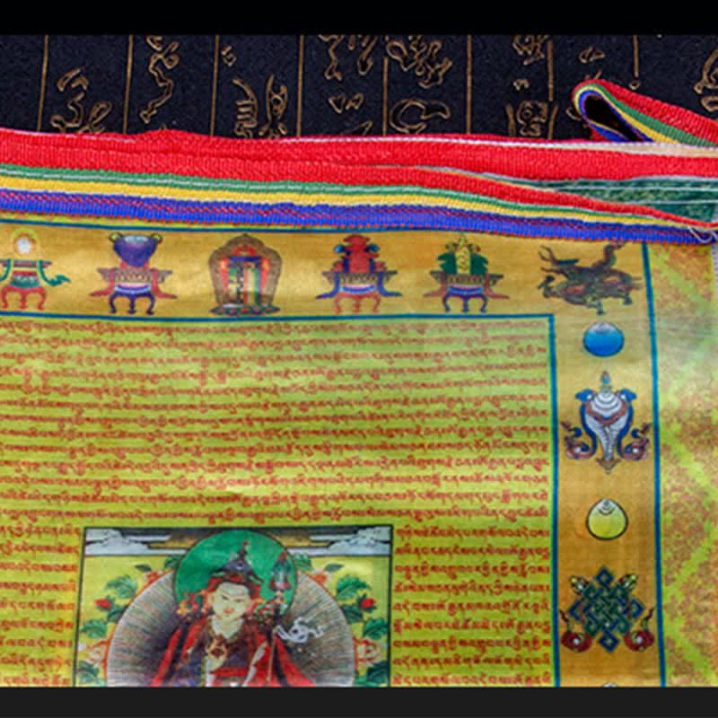 Tibetan 5 Colors Windhorse Buddha Tara Scriptures Healing Auspicious Outdoor Prayer Flag