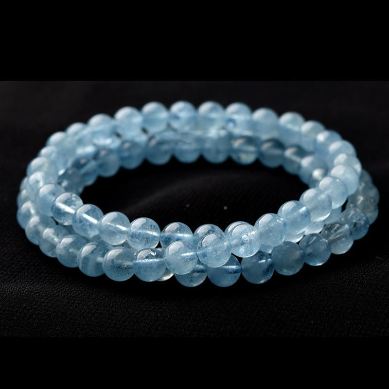 Buddha Stones Natural Aquamarine Peace Healing Bracelet