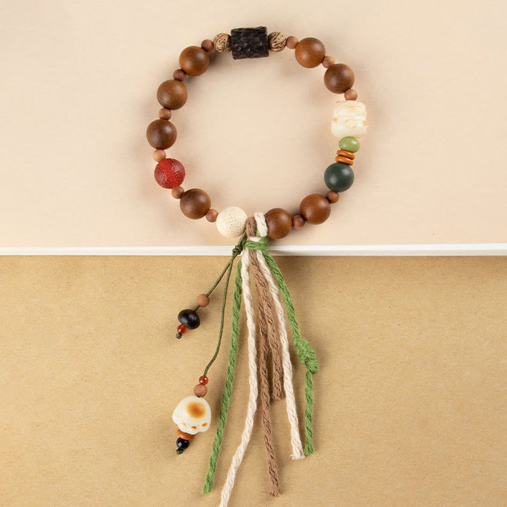 Buddha Stones Lightning Strike Wood Bodhi Seed Cat Paw Claw Auspiciousness Protection Tassel Bracelet