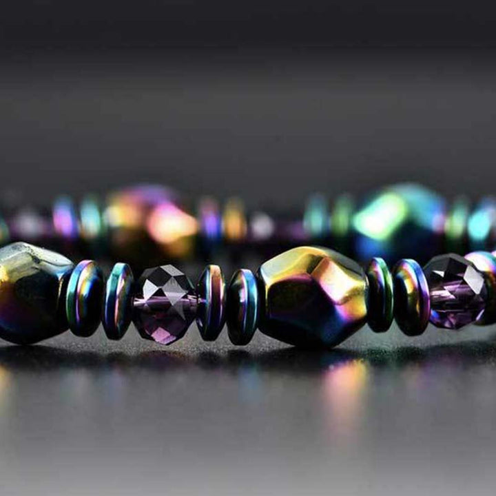 Buddha Stones Rainbow Hematite Wellness Bracelet