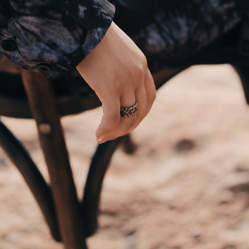 Tibetan Bump Texture Design Copper Brass Luck Ring