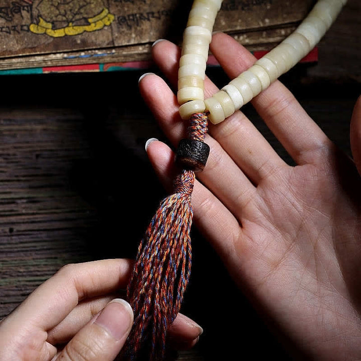 Tibetan 108 Mala Beads Yak Bone Balance Strength Mala Bracelet