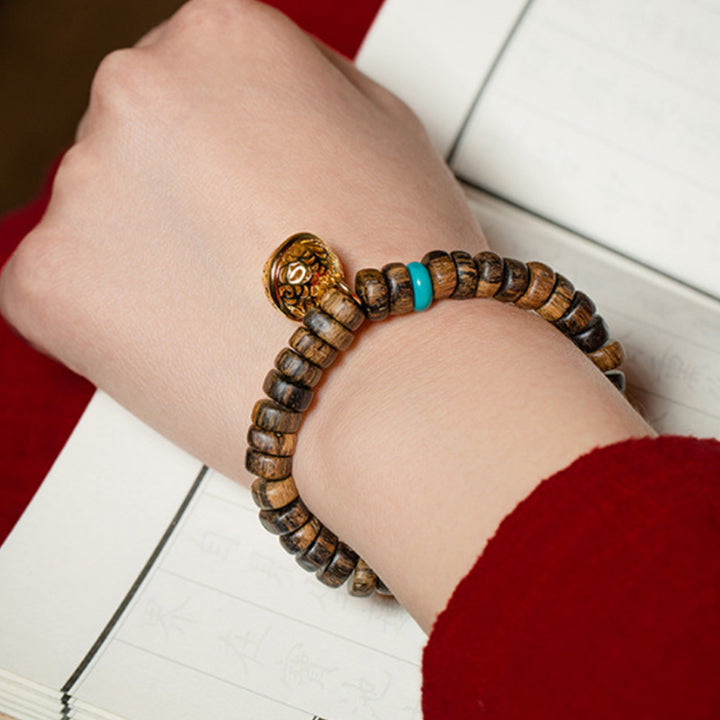 Agarwood Red Agate Turquoise Balance Strength Bracelet