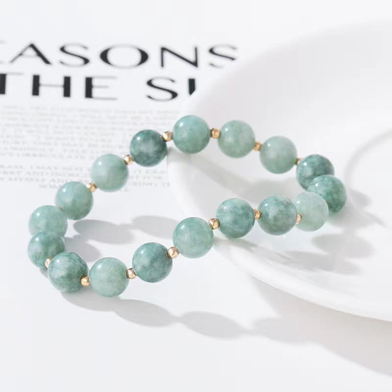 2Pcs Round Jade Peace Buckle Prosperity Luck Bracelet