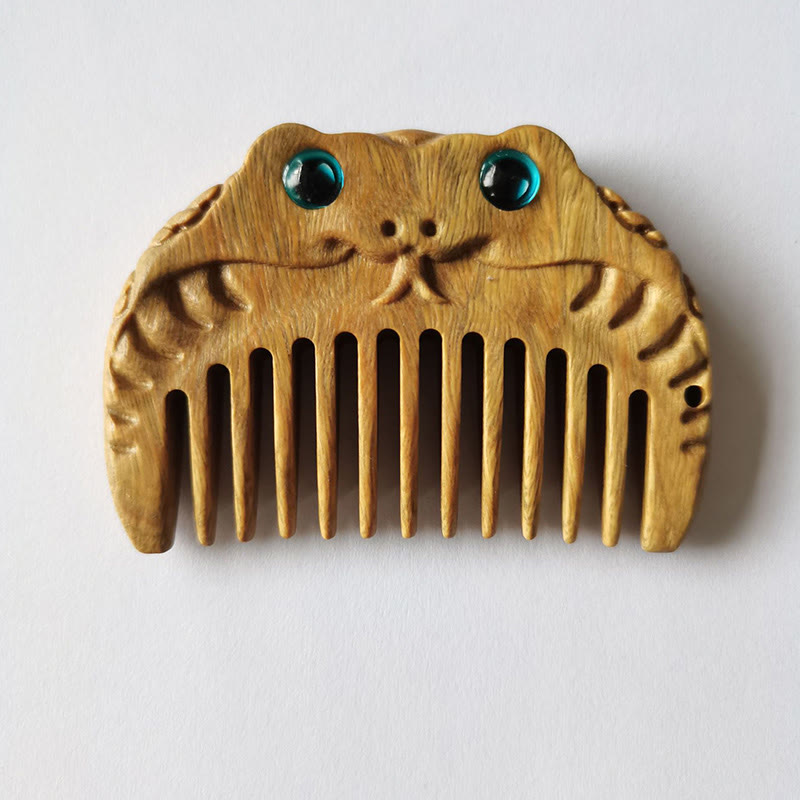 Chinese Zodiac Green Sandalwood Peace Mini Portable Comb