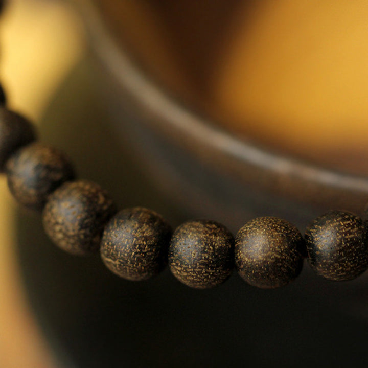 Buddha Stones Agarwood Jade Strength Calm Bracelet