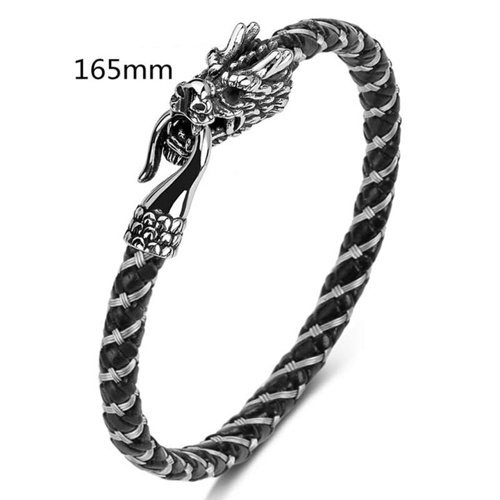 Buddha Stones Dragon Titanium Steel Protection Luck Bracelet