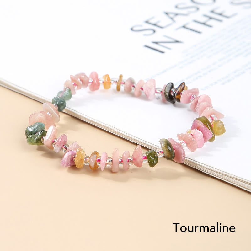 Buddha Stones Natural Irregular Shape Stone Crystal Meditation Balance Bracelet