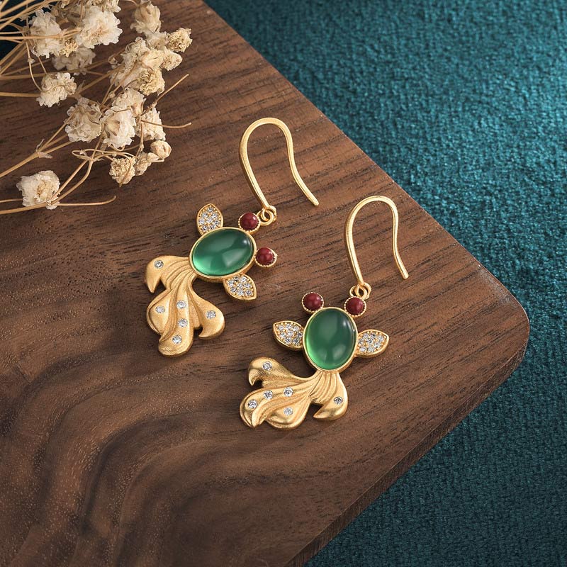 FengShui Jade Koi Fortune Earrings