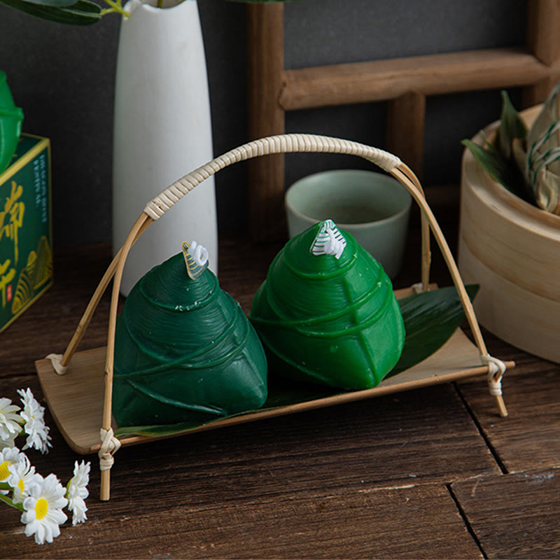 Buddha Stones Dragon Boat Festival Zongzi Pattern Scented Candle Gift For Family Friends