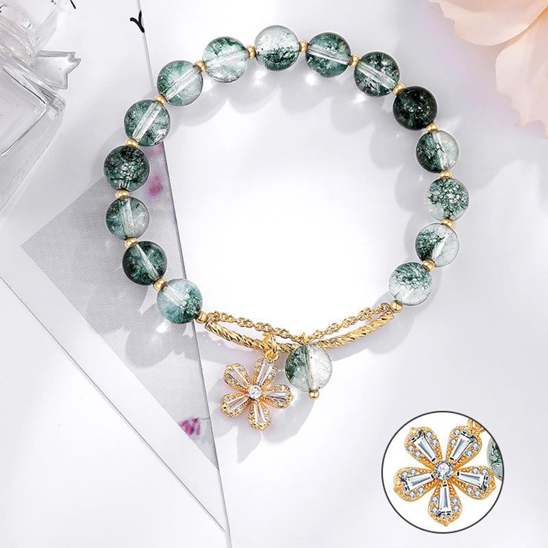 Green Phantom Crystal Confidence Charm Bracelet