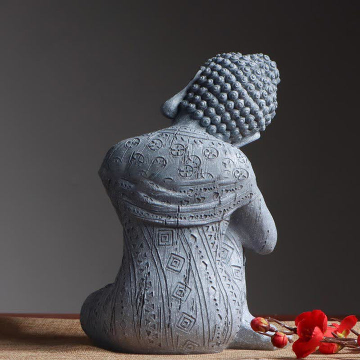 Tibetan Meditating Buddha Serenity Resin Statue Decoration