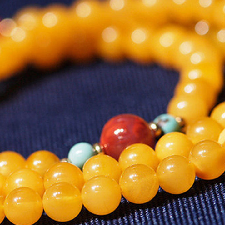 Amber Healing Balance Necklace Flower Charm Bracelet