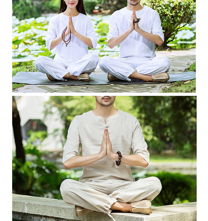 Meditation Prayer Spiritual Zen Practice Uniform Clothing Men's Set