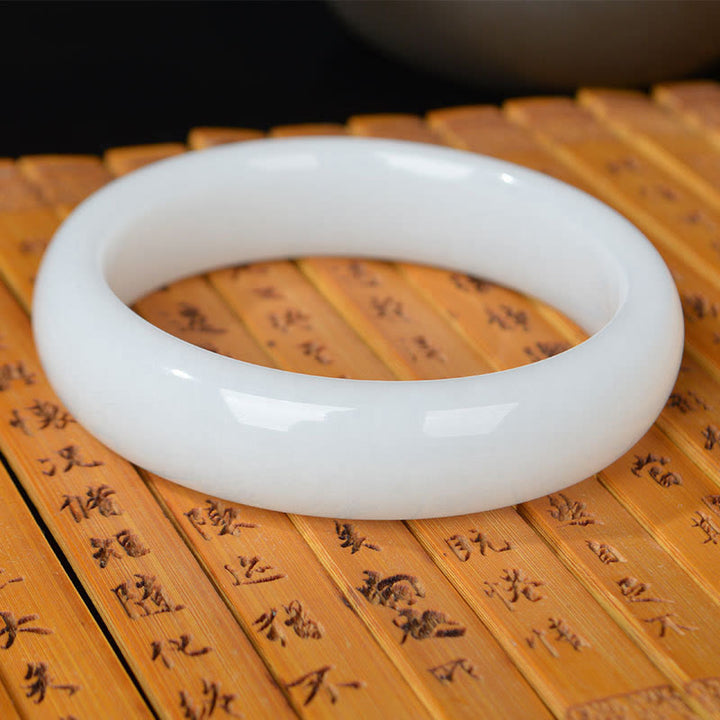 Natural Golden Silk Jade Wealth Luck Bracelet Bangle