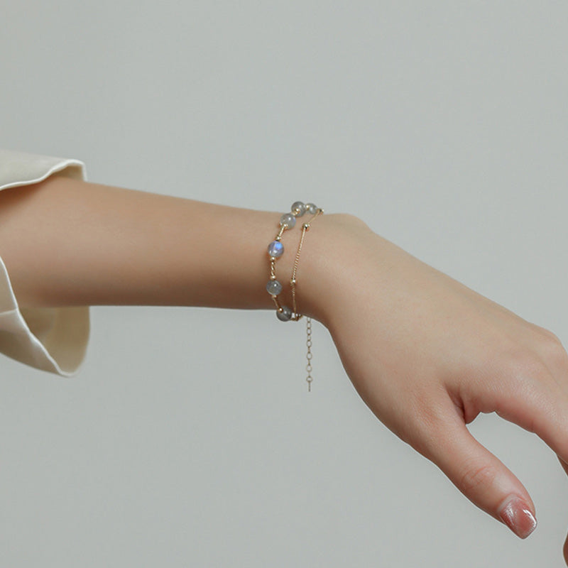 Moonstone Positive Charming Chain Bracelet