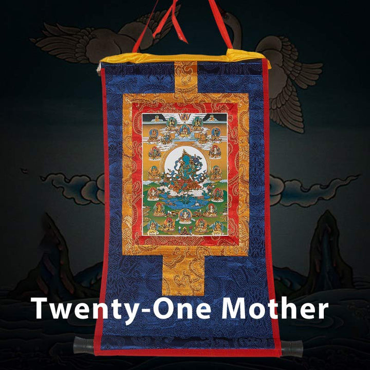 Tibetan Framed Thangka Blessing Protection Decoration